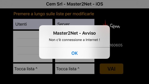 screenshot avviso no internet