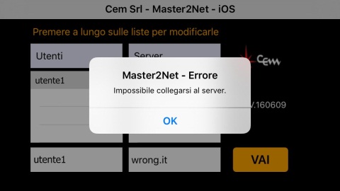 connessione impossibile