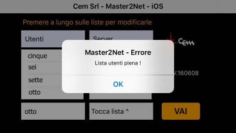errore di lista piena